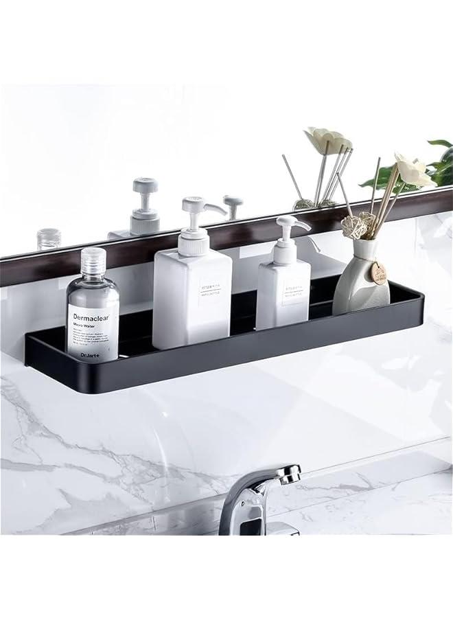 HOOKOR Bathroom Shelf with Towel Bar, Wall Mounted Shower Storage Organizer Holder Rack, Floating Shelf for Bathroom,Kitchen,Toilet 15.7, Black - Image 5