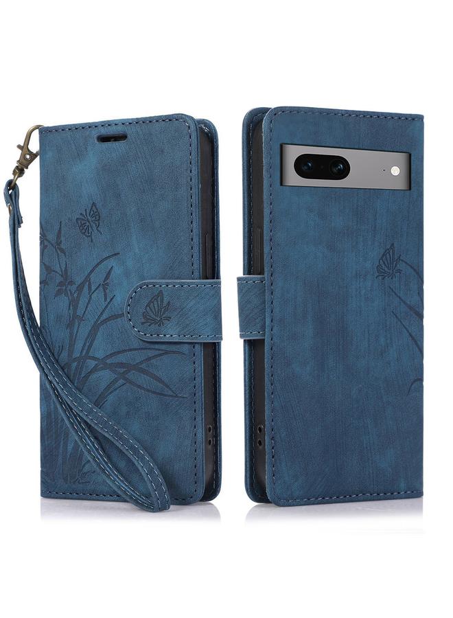 Green Tiger Case For Google Pixel 8 Orchid Butterfly Embossed Leather Phone Case - Image 1