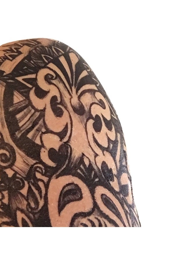 Amyzor 18.9x6.7 Large Temporary Tattoo Stickers 8 Sheets for Teens Guys Men Women, Sexy Fake Tattoo Biker Tattoo Sleeves Waterproof Body Stickers for Full Arms Shoulders Chest & Back, Black 2