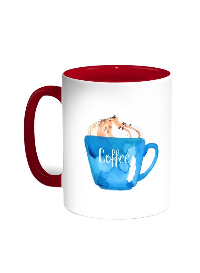 RYN Cup Of Coffee In A Foam Printed Mug Red/White 11ounce