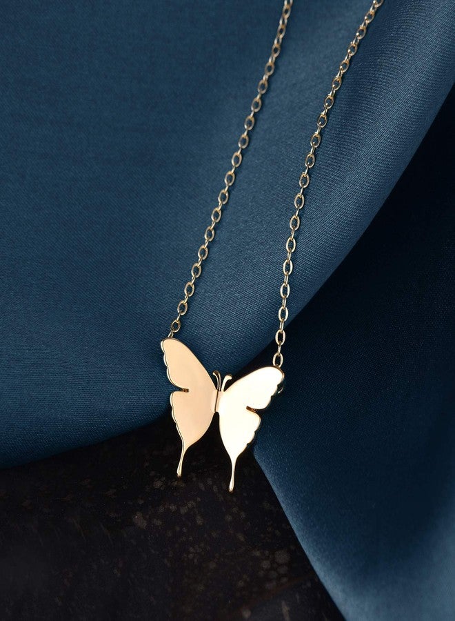 Fettero Butterfly Necklace for Women Gold Pendant Dainty Chain 14K Gold Plated Minimalist Simple Cute Animal Jewelry Gift - Image 5
