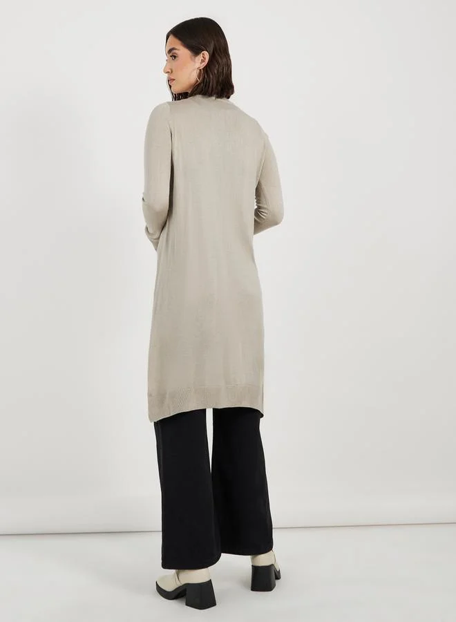Styli Regular Fit Longline Front Open Cardigan