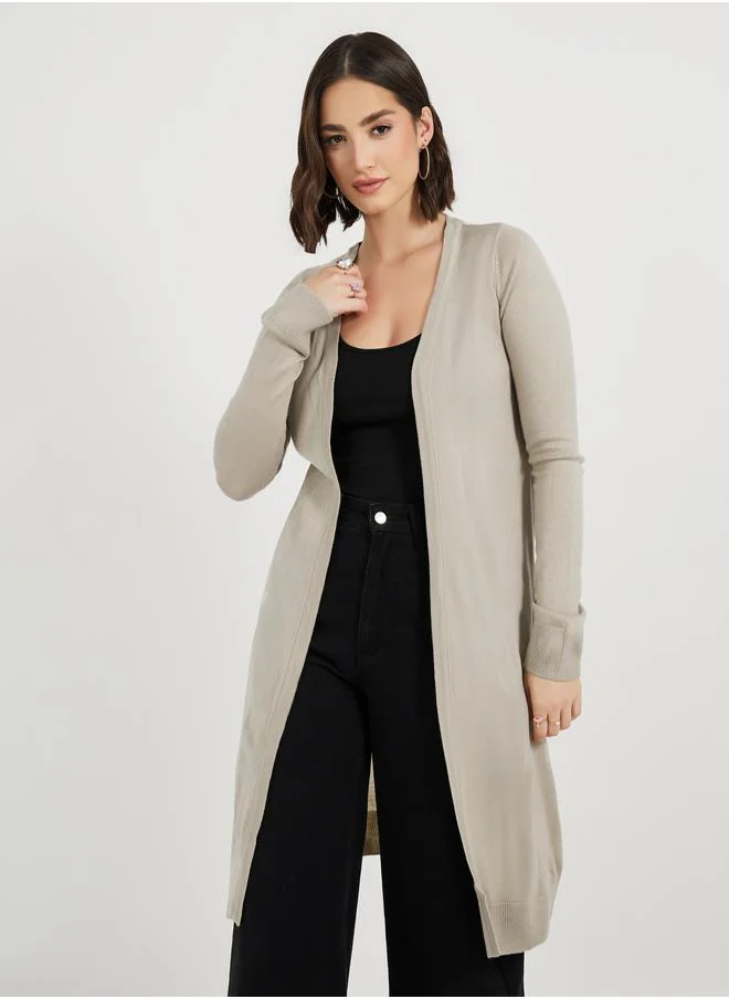 Styli Regular Fit Longline Front Open Cardigan