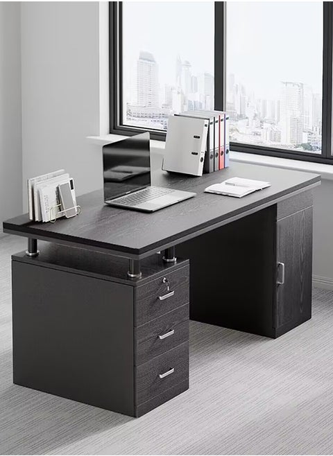 Computer Table Computer Desk with 3 Drawers Study Table with Bookshelf for Kids Home Office Worksation PC Laptop Table Student Learning Writting Reading Desk