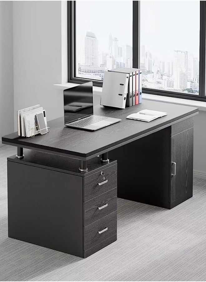 JCB CHIC - طاولة كمبيوتر مع 3 أدراج وطاولة دراسة مع رف كتب للأطفال ومحطة عمل منزلية وطاولة كمبيوتر محمول ومكتب قراءة وكتابة للطلاب - Image 1