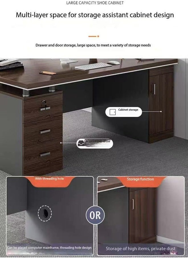 JCB CHIC - طاولة كمبيوتر مع 3 أدراج وطاولة دراسة مع رف كتب للأطفال ومحطة عمل منزلية وطاولة كمبيوتر محمول ومكتب قراءة وكتابة للطلاب - Image 1