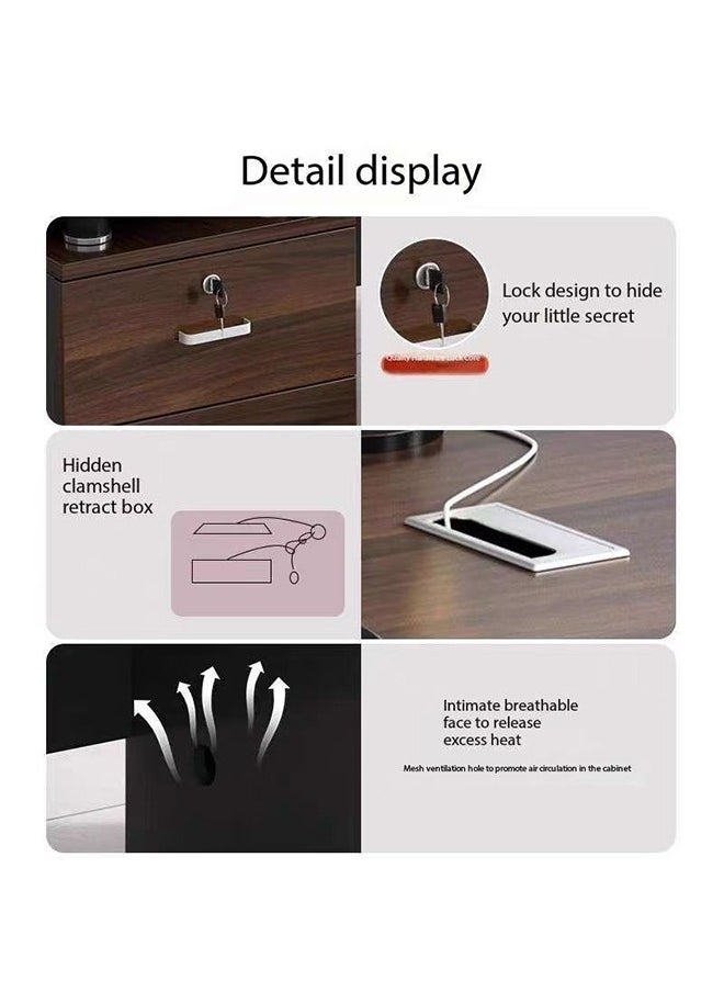 JCB CHIC - طاولة كمبيوتر مع 3 أدراج وطاولة دراسة مع رف كتب للأطفال ومحطة عمل منزلية وطاولة كمبيوتر محمول ومكتب قراءة وكتابة للطلاب - Image 1