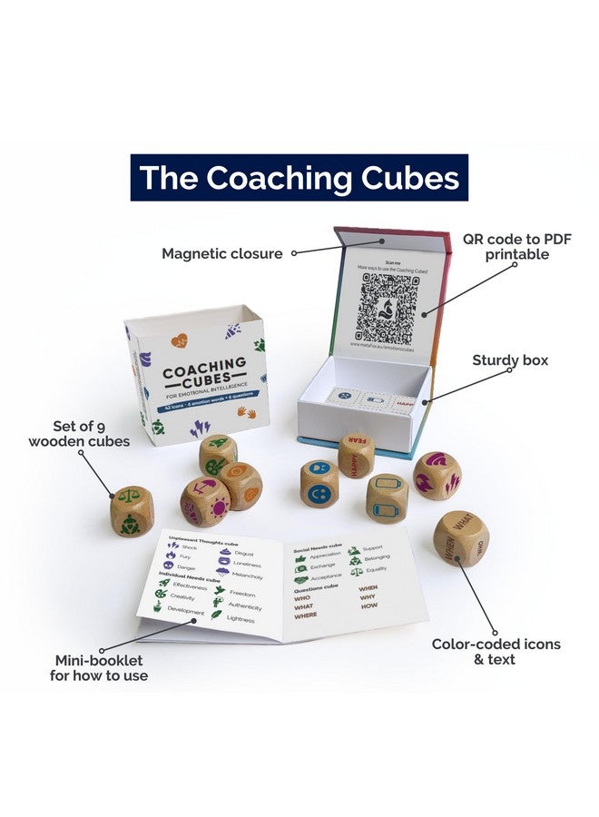 metaFox Coaching Cubes for Emotional Intelligence - 9 cubes with Coaching Questions for Emotion, Personal Development - Use as Therapy Tools, Story Cubes, Conversation Cubes, Therapy Games - Image 3