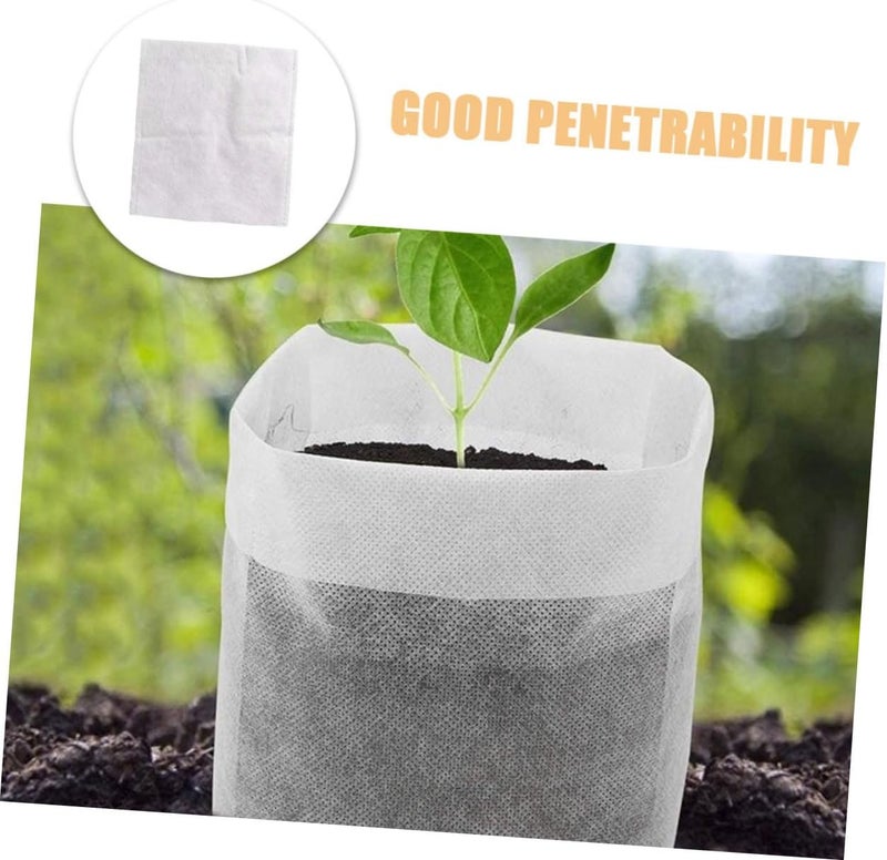 KICHOUSE 100pcs Non-Woven Fabric Planting Grow Bags for Vegetable and Flower Nursery, 8x10cm Portable Garden Plant Storage Planters, Breathable Planting Pouches for Seedlings and Mushrooms - Image 3