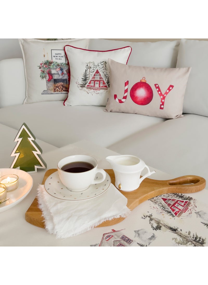 Ritmo Home Winter New Year Set of 3 Throw Pillow Covers with Piping  - Image 2