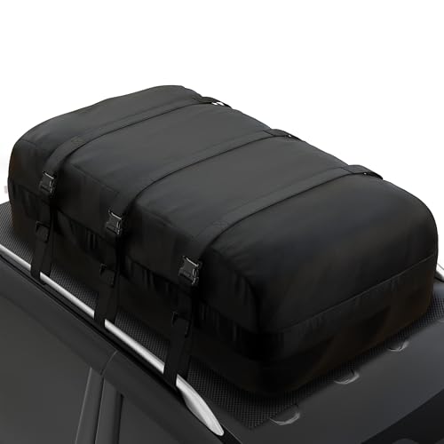 iBirdie Roof Rack Cargo Carrier 32.1 Cubic Feet, XXL Soft-Shell Rooftop Cargo Box, Waterproof Heavy Duty 1200D for Car with/Without Roof Rack, Includes Anti-Slip Mat, Door Hooks, 60x37x25 inches - Image 1