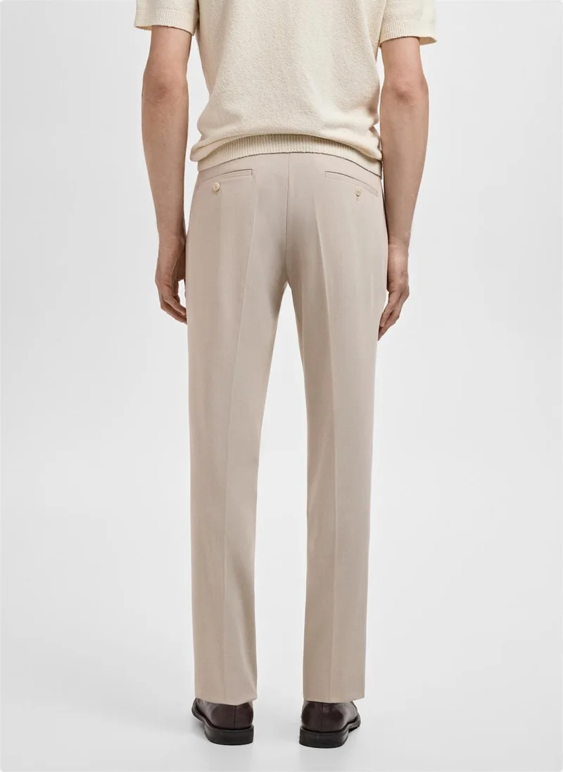 MANGO Stretch Fabric Super Slim-Fit Suit Trousers