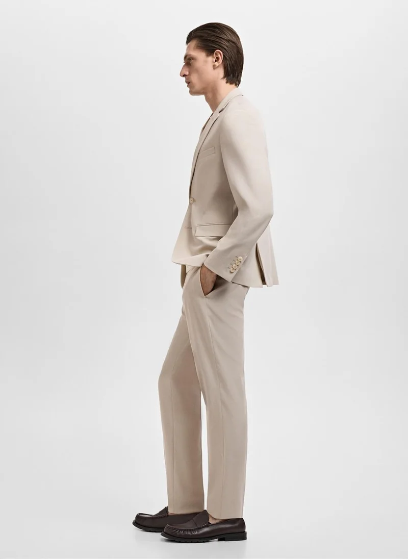 Mango Man Stretch Fabric Super Slim-Fit Suit Trousers