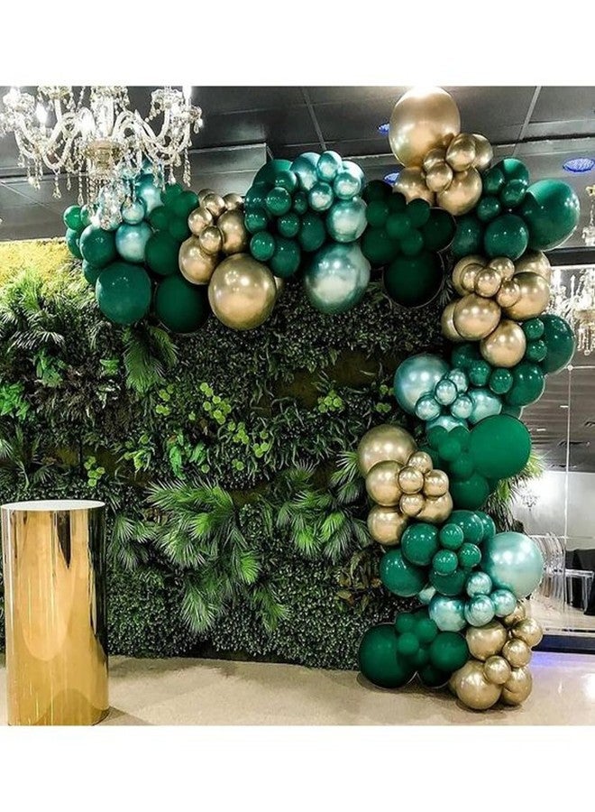 Biapian Green and Gold Balloons, 12 Inch Dark Emerald Green Sage Green Metallic Gold Balloon Green Gold Confetti Balloons for Birthday Wedding Christmas New Year Eve Party Decorations - Image 4