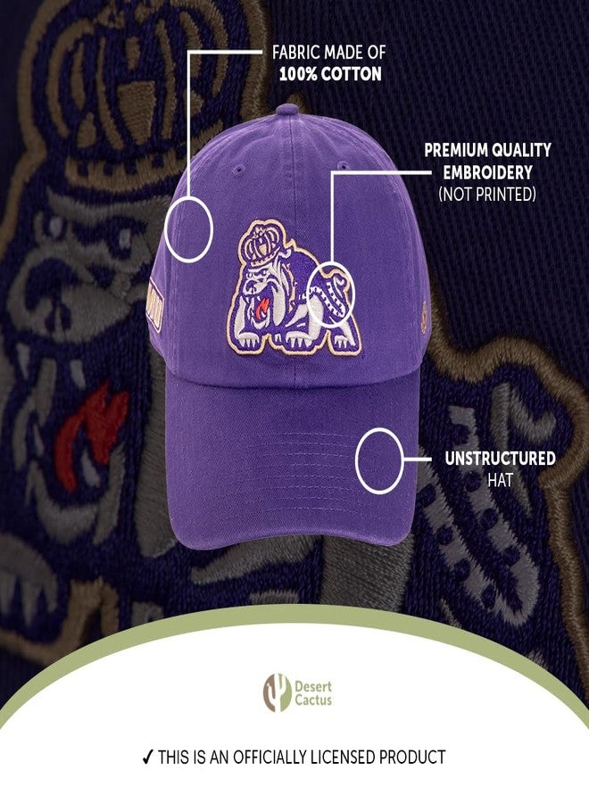 Desert Cactus James Madison University Baseball Hat Dukes JMU Brimmed Embroidered Hats Cap Adjustable Cloth Strap Adult (Style D) Purple - Image 3
