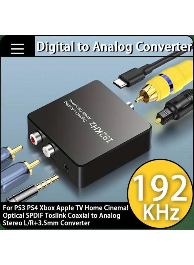 Digital To Analog Audio Converter SPDIF Optical To 3 5mm Jack Adapter With Free Optical Fiber Cable - Image 1