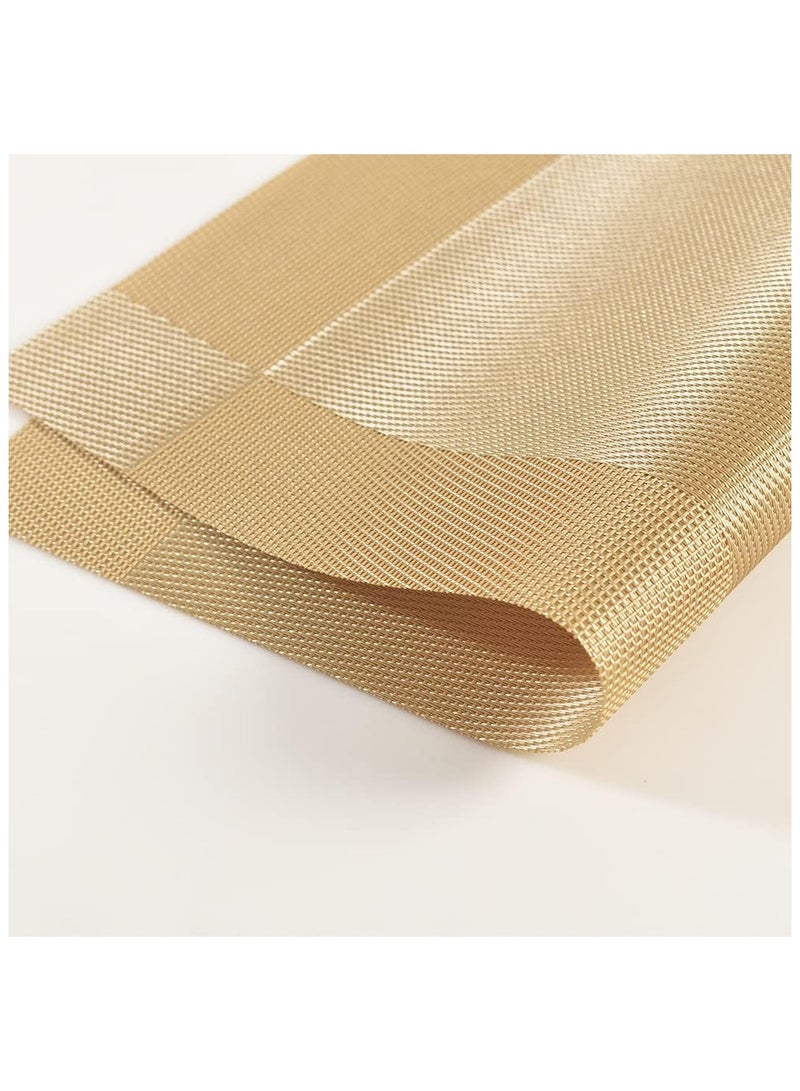 Placemats Kitchen Dining Table,Vinyl Dining Table Decorative Placemats,Heat-Resistant ,Non-Slip ,Washable PVC  Place Mats, Easy to Cleaning Woven Vinyl Dinner Mats (6 Pack)  - Image 3