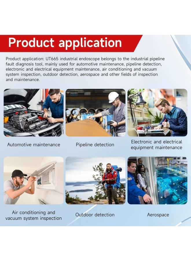 UNI-T Handheld Industrial Endoscope Camera with Light, HD Borescope Tools with 8 LED Lights, 70° FOV 4.3" Endoscope with 16.4ft Semi-Rigid Snake Camera, IP67 Waterproof Inspection Borescope, Mechanic Tool - Image 5