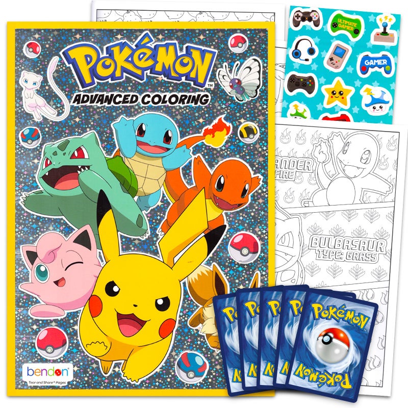 Bendon Pokemon Coloring Book for Kids, Teens - Bundle with Pokemon Advanced Coloring Book Plus Pokemon Cards for Boys | Pokemon Coloring Set - Image 5