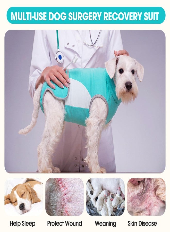 IDOMIK Dog Surgery Recovery Suit for Female Male Dogs, Breathable Dog Recovery Suit with Back Zipper, Protective Pet Surgical Onesie Anti Licking Abdominal Wounds, E-Collar Cone Alternative,Green,XL - Image 5