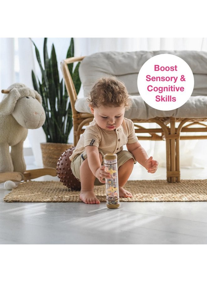 Edushape Rainstick 8 Inch Boho Chic - Rainmaker Toy for Babies, Sensory Tubes Musical Instrument - Rain Stick Baby Toy for Soothing Rain Sounds, Perfect Tummy Time Toys, Engaging Toddler Sensory Play - Image 3