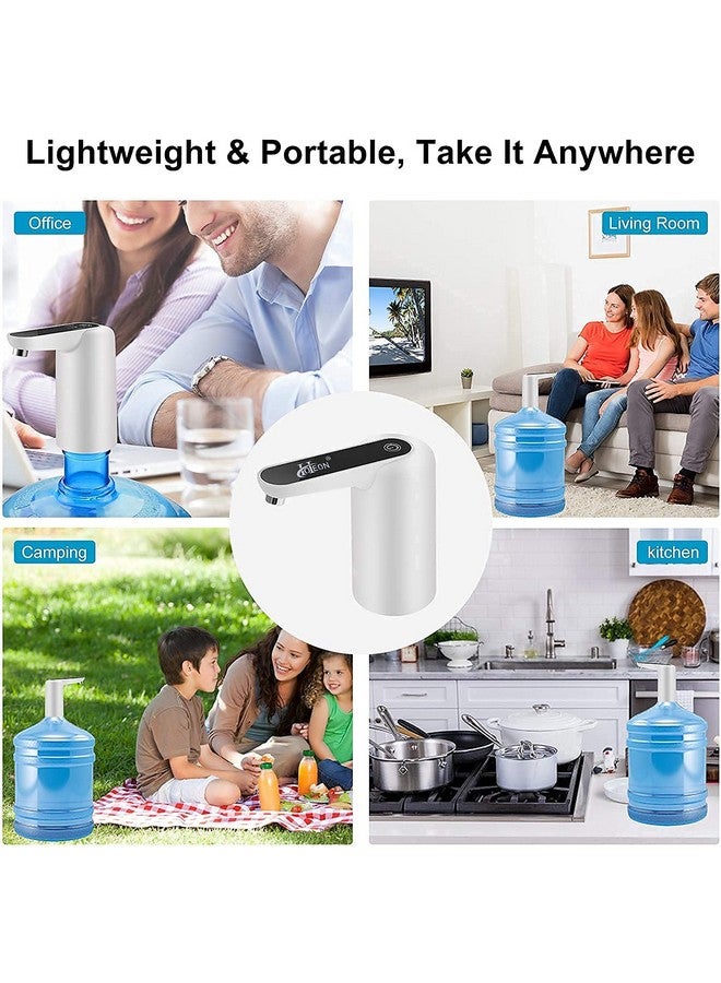 Hoteon Automatic Water Dispenser Pump, USB Rechargeable Drinking Water Pump for 20 Litre Bottle Can, Retention and Portable Water Pump Home, Office, Camping, Party (White) - Image 5