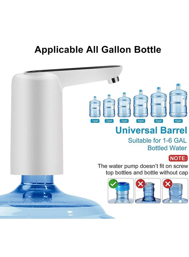 Hoteon Automatic Water Dispenser Pump, USB Rechargeable Drinking Water Pump for 20 Litre Bottle Can, Retention and Portable Water Pump Home, Office, Camping, Party (White) - Image 2