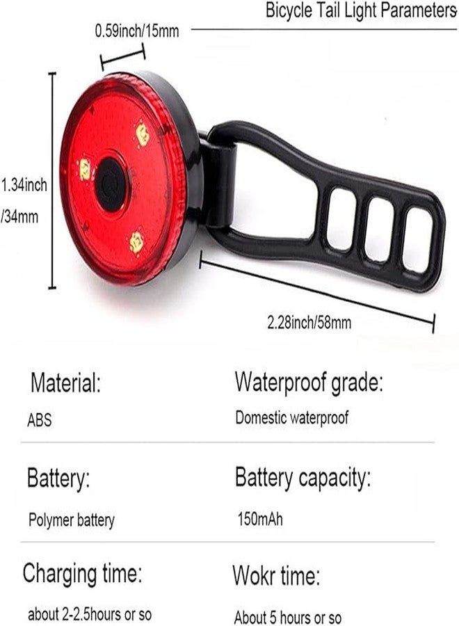 أضواء دراجة FCCRACING، أضواء خلفية LED قابلة لإعادة الشحن عبر منفذ USB، ضوء خلفي فائق السطوع للدراجة، 3 أوضاع إضاءة، أضواء خلفية مقاومة للماء - Image 2