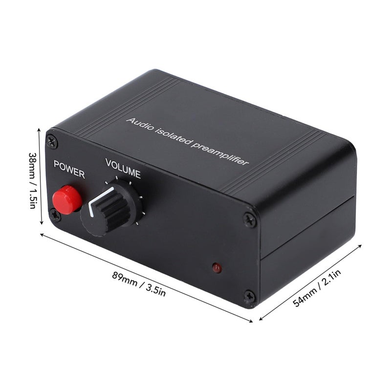 Dual Channel Isolation Amplifier 20dB Gain 3.5mm Audio Preamplifier for Common Ground - Image 3