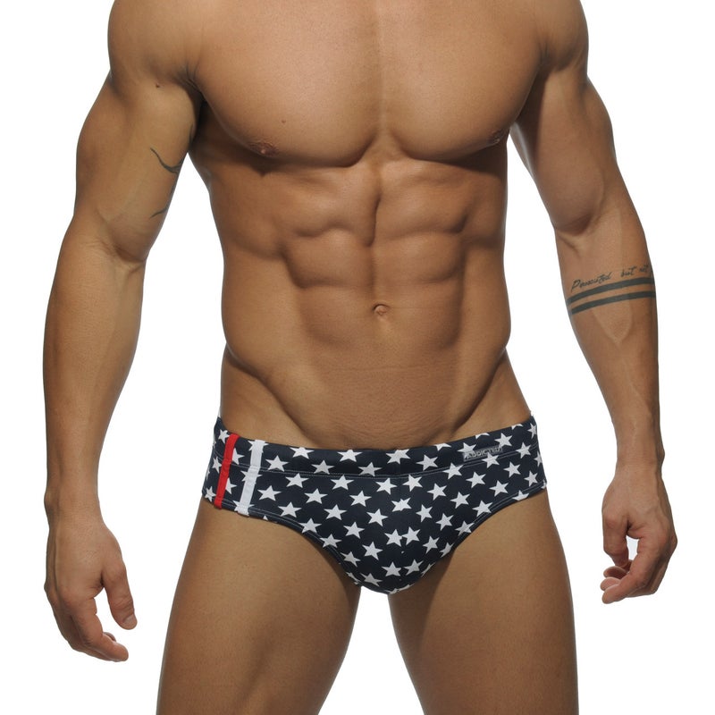 New Men''s Triangle Swimming Trunks Sexy Fashion Anti-running Light Printing Foreign Trade Large Size Professional Swimming Suit Briefs for Men - Image 5