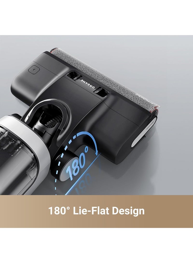 Dreame H14 Wet-Dry Vacuum Cleaner, Brush Washing & Hot Air Drying at 60°C, 180° Lie-Flat Reach, Quick Drying in 5 min, Self-Cleaning with Dual Rotations, 18kPa Suction Power, Dual-Edge Cleaning 200 W H14 Black - Image 2