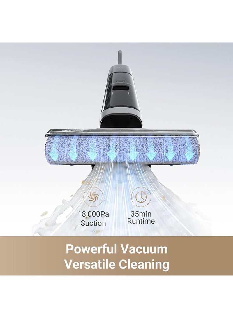Dreame H14 Wet-Dry Vacuum Cleaner, Brush Washing & Hot Air Drying at 60°C, 180° Lie-Flat Reach, Quick Drying in 5 min, Self-Cleaning with Dual Rotations, 18kPa Suction Power, Dual-Edge Cleaning 200 W H14 Black - Image 5