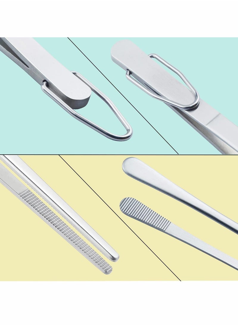 Y&D Cooking Tweezer Tongs, Stainless Steel 12" Kitchen Pointed Round Head Tweezers with Precision Serrations for Baking Decor, Cooking, Grilling Seafood (2 Pcs)  - Image 2