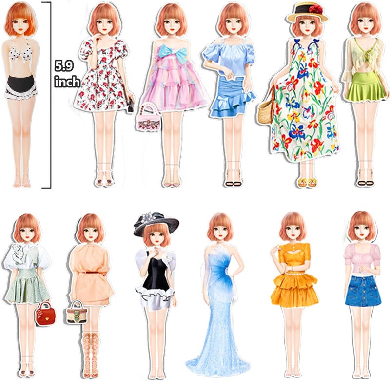 Daniel Axel Magnetic Princess Dress Up Paper Doll Pretend Play Toys Magnet People Clothes Puzzles Game for 3+ Year Old Girls Toddler,Preschool Learning Created Imagine Set Birthday Gift - Image 4