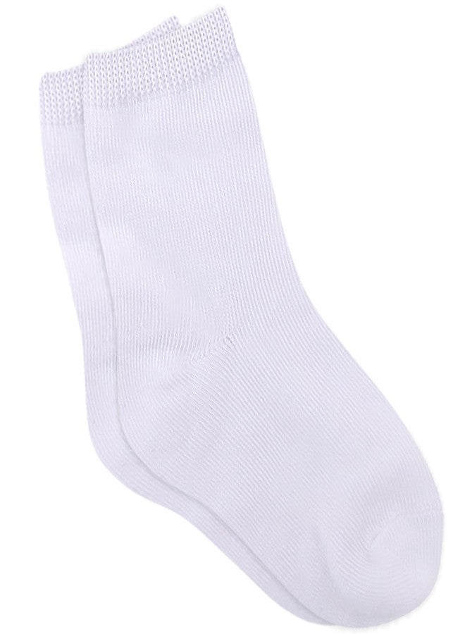 Duufin 15 Pairs Baby Toddler Socks Mid Cut Unisex Half Cushion Cotton Crew Socks for Toddler Baby Boys Girls, White, 0-12 months - Image 4