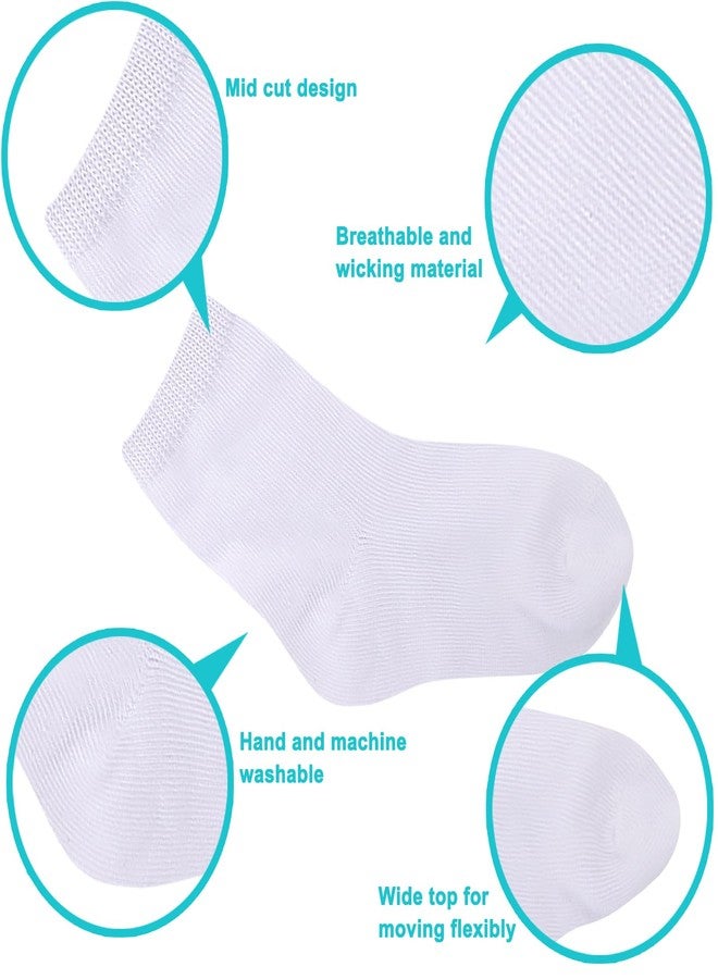 Duufin 15 Pairs Baby Toddler Socks Mid Cut Unisex Half Cushion Cotton Crew Socks for Toddler Baby Boys Girls, White, 0-12 months - Image 5