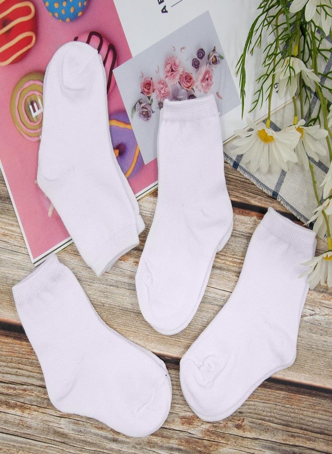 Duufin 15 Pairs Baby Toddler Socks Mid Cut Unisex Half Cushion Cotton Crew Socks for Toddler Baby Boys Girls, White, 0-12 months - Image 3