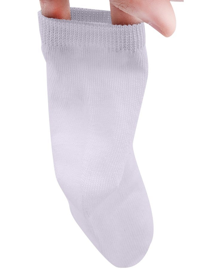 Duufin 15 Pairs Baby Toddler Socks Mid Cut Unisex Half Cushion Cotton Crew Socks for Toddler Baby Boys Girls, White, 0-12 months - Image 2