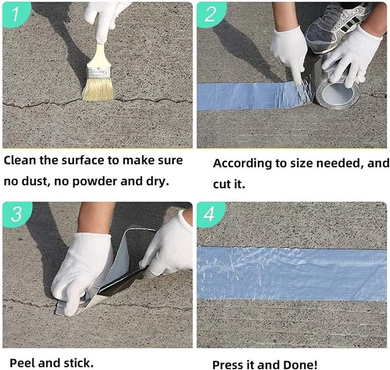 KASTWAVE Super Strong Aluminum Foil Butyl Tape, Super Waterproof Tape Self Adhesive Adhesive Tape Kitchen And Bathroom House Roof Mending Materials For Pipes Patch Holes (15Cm - Image 5