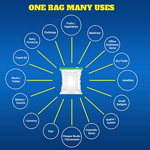 GONATURS Greenzipper Ziplock Seal Storage Bags for Freezer, Refrigerator,Food,Vegetable,Fruits,Snacks, Kitchen Storage Zip Lock Pouches, Reusable, Washable, Transparent (30) (X Large) - Image 5