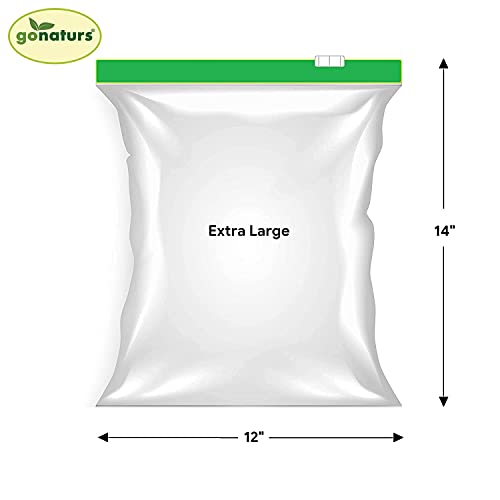 GONATURS Greenzipper Ziplock Seal Storage Bags for Freezer, Refrigerator,Food,Vegetable,Fruits,Snacks, Kitchen Storage Zip Lock Pouches, Reusable, Washable, Transparent (30) (X Large) - Image 2