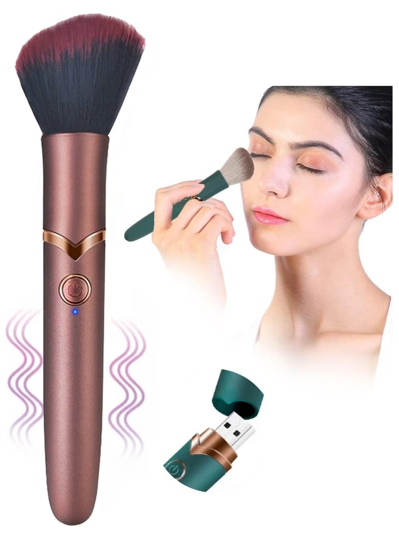 Electric Vibrating Makeup Brush – USB Rechargeable Foundation Brush with Soft Bristles for Flawless Application - Image 1