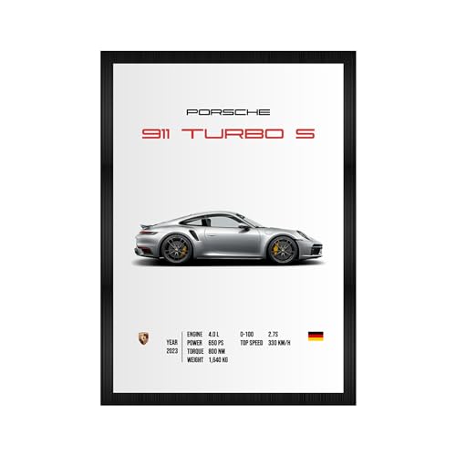 CodersParadise Porsche 911 Turbo S Wall Poster Frames | Aesthetic A4 Poster Frames For Home, Living Room, Bedroom and Office | Wall Frames Artworks | Hanging Theme Posters - Image 1