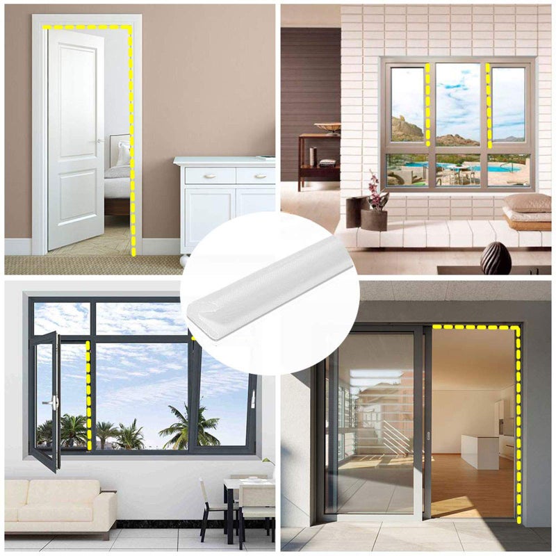 fowong Weather Stripping Door Seal, White Door Weather Stripping V Shape Door Seals for Door Frame,1/2 Inch Wide X 19 Feet Long, Self-Adhesive Door Insulation Soundproofing Window Gap Sealing Strip - Image 5