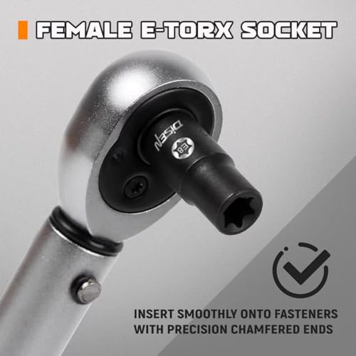 DISEN 31-Piece Torx Bit Socket and Female External Socket Set, Premium CR-V & S2 Alloy Steel, Star T8-T70 & E-Torx E4-E24,Impact Socket Adapter Set,High Torque Laser Marked for Automotive Mechanic - Image 5