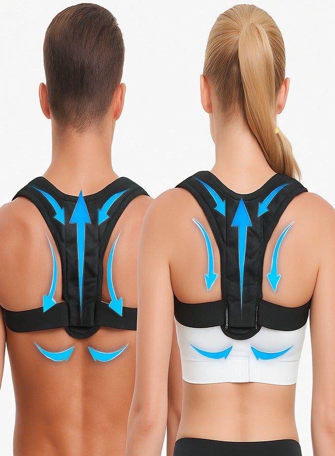 Posture Corrector Ergonomic Back Support Brace - Best for improving posture, helps relieve back pain, and adjusts the spine, neck and shoulders, helps relieve pain for women and men - Image 1