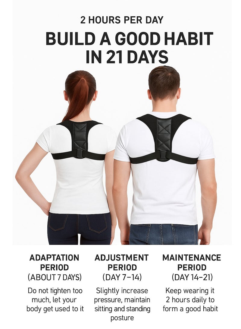 Posture Corrector Ergonomic Back Support Brace - Best for improving posture, helps relieve back pain, and adjusts the spine, neck and shoulders, helps relieve pain for women and men - Image 2
