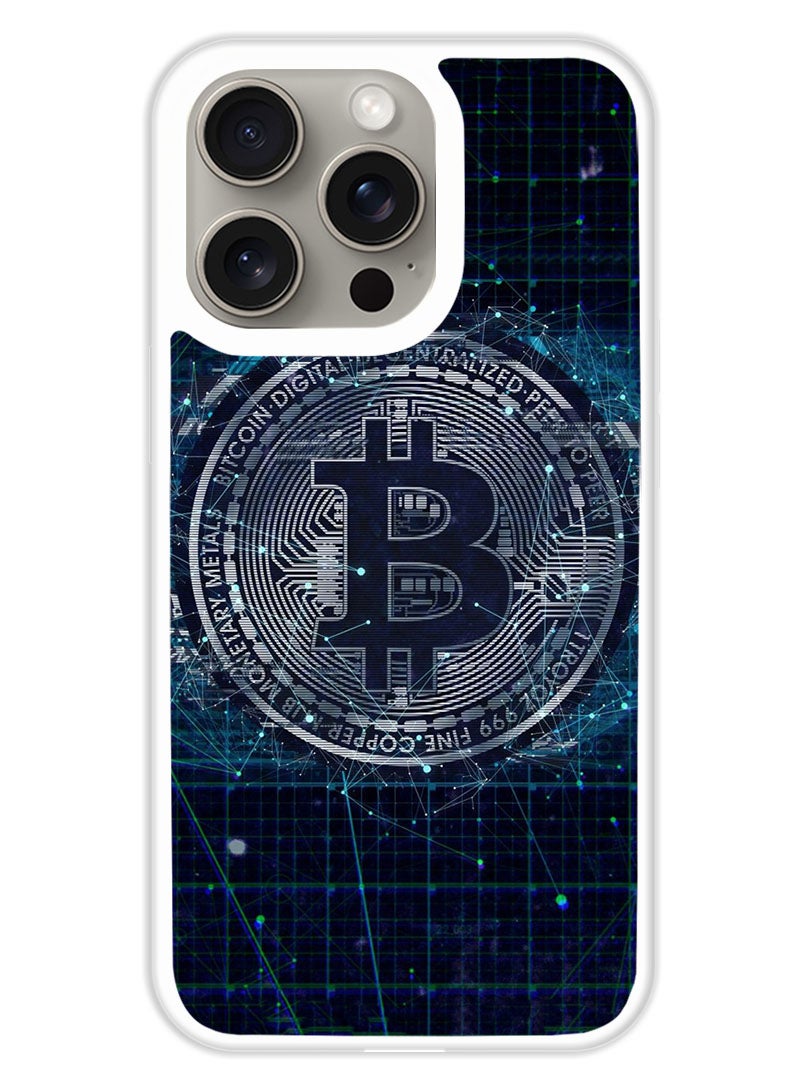 Theodor Protective Case Cover For APPLE IPHONE 15 Pro Bitcoin 2 (White Bumper) - Image 1