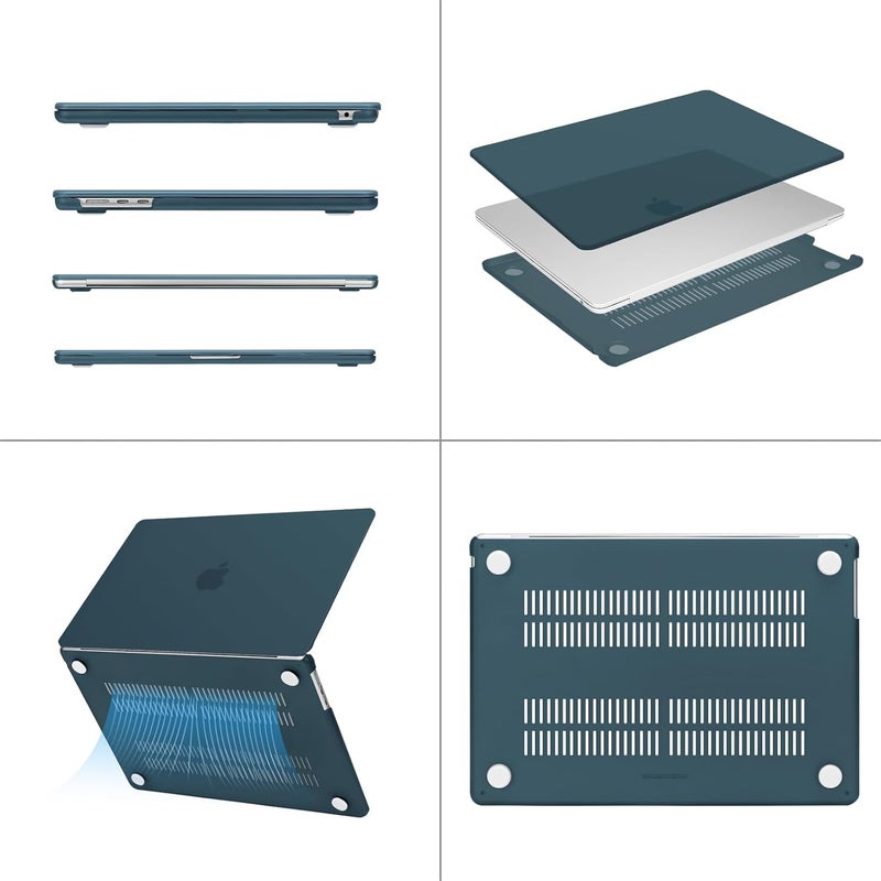 موسيسو حافظة MOSISO متوافقة مع MacBook Air مقاس 15 بوصة M5 2026 M4 2025 M3 2024 M2 2023 A3448 A3241 A3114 A2941 شاشة Liquid Retina مع Touch ID، غطاء حماية بلاستيكي صلب، أخضر تيل - Image 4