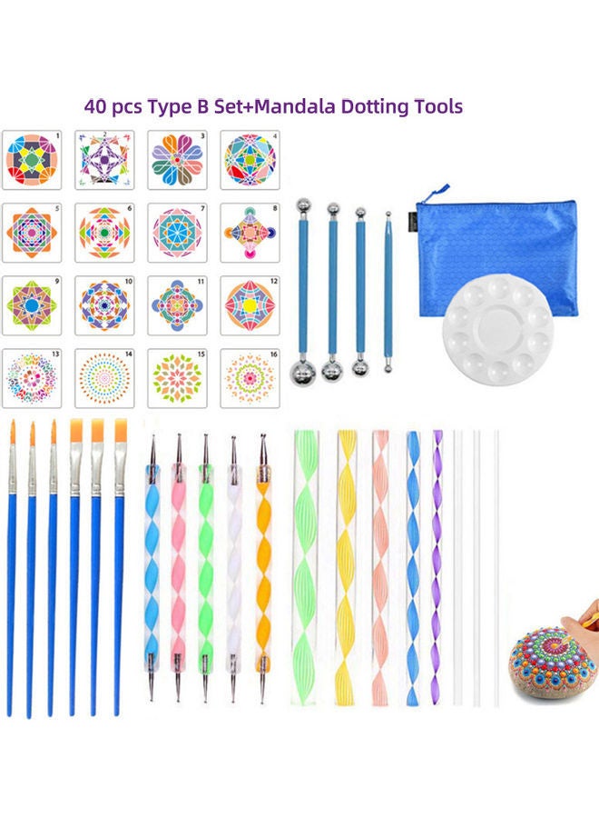 NIBEMINENT 40-Piece Mandala Dotting Tool Set Multicolour - Image 5